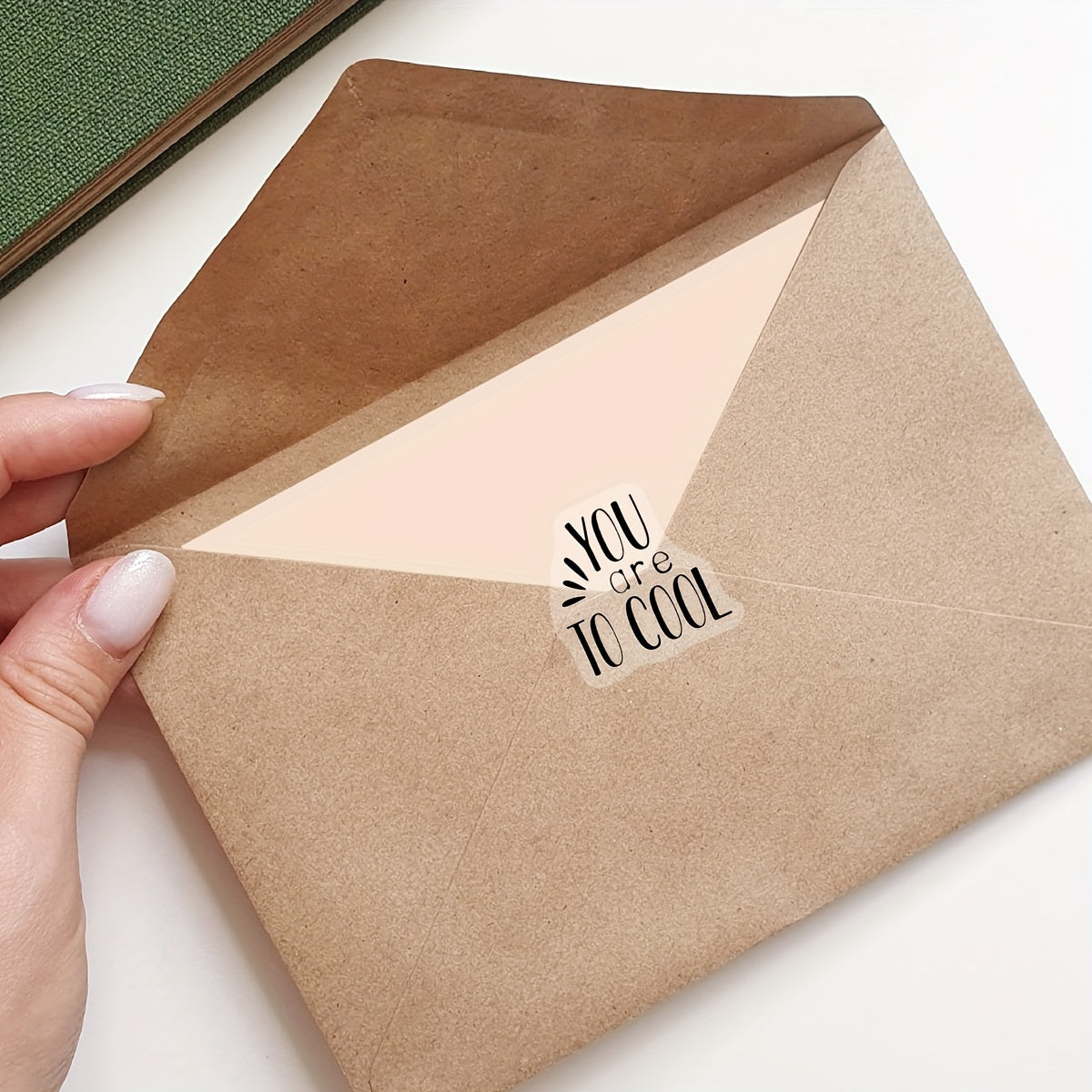 4pcs Inspirational Word Stickers Blessing Envelope Journal Stationery