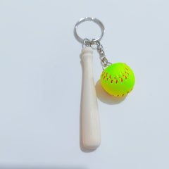 Retro PU Baseball Keychain Mini Pendant for Sports Fans