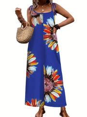 Boho Jumpsuit Tie Dye Floral Print Cami Overall