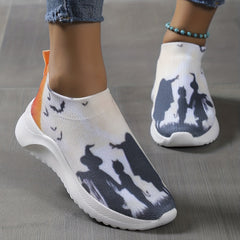 Women's Witch Print Sneakers Low Round Toe Lightweight Shoes