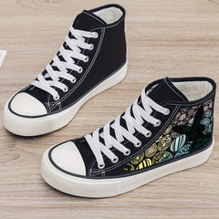 Easter Egg Pattern High Top Skate Shoes with Warm Lining