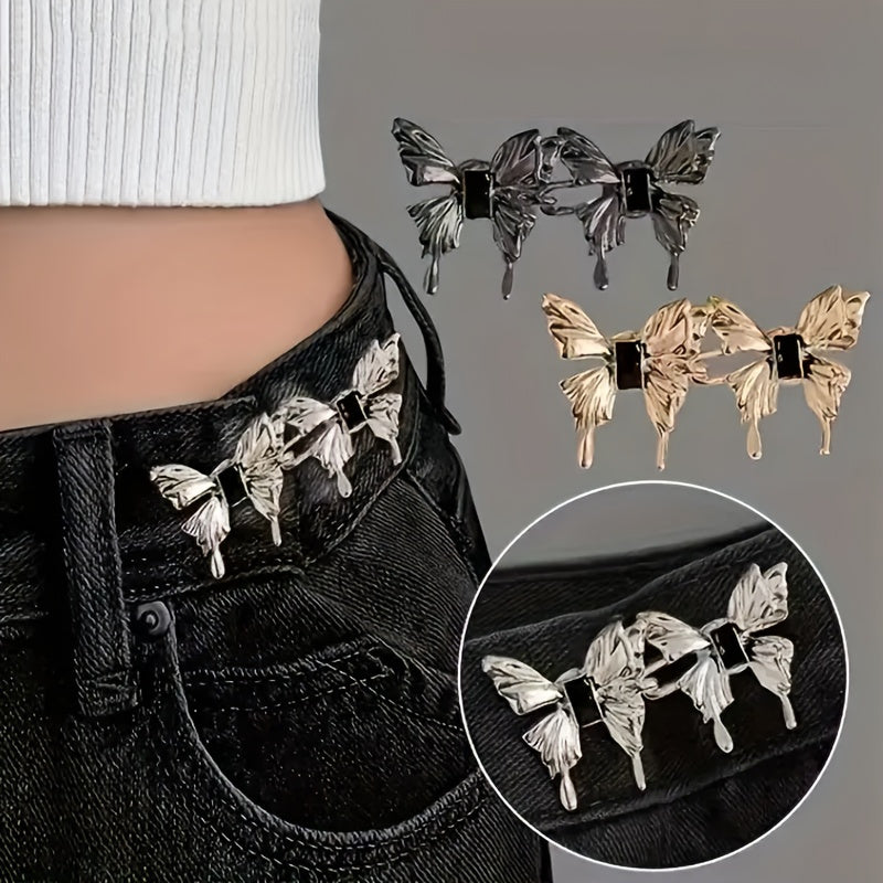 Alloy Butterfly Waist Cincher Clips Y2K Style Jeans Tightener