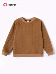 Kid Boy Casual Long Sleeve Cable Knit Sweatshirt
