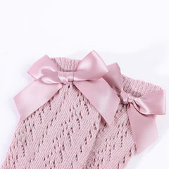Girls Knit Bow Socks High Socks Autumn Spring Accessories