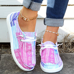 Women's Patchwork Boat Shoes Lightweight Slip On Casual Walking