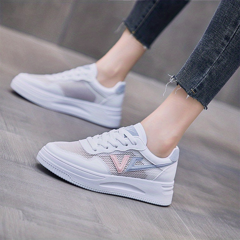 Women's Platform Mesh Sneakers Low Top Skate Shoes