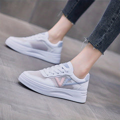 Women's Platform Mesh Sneakers Low Top Skate Shoes
