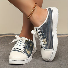 Women's Denim Flat Canvas Shoes Lightweight Low Top Sport Shoes