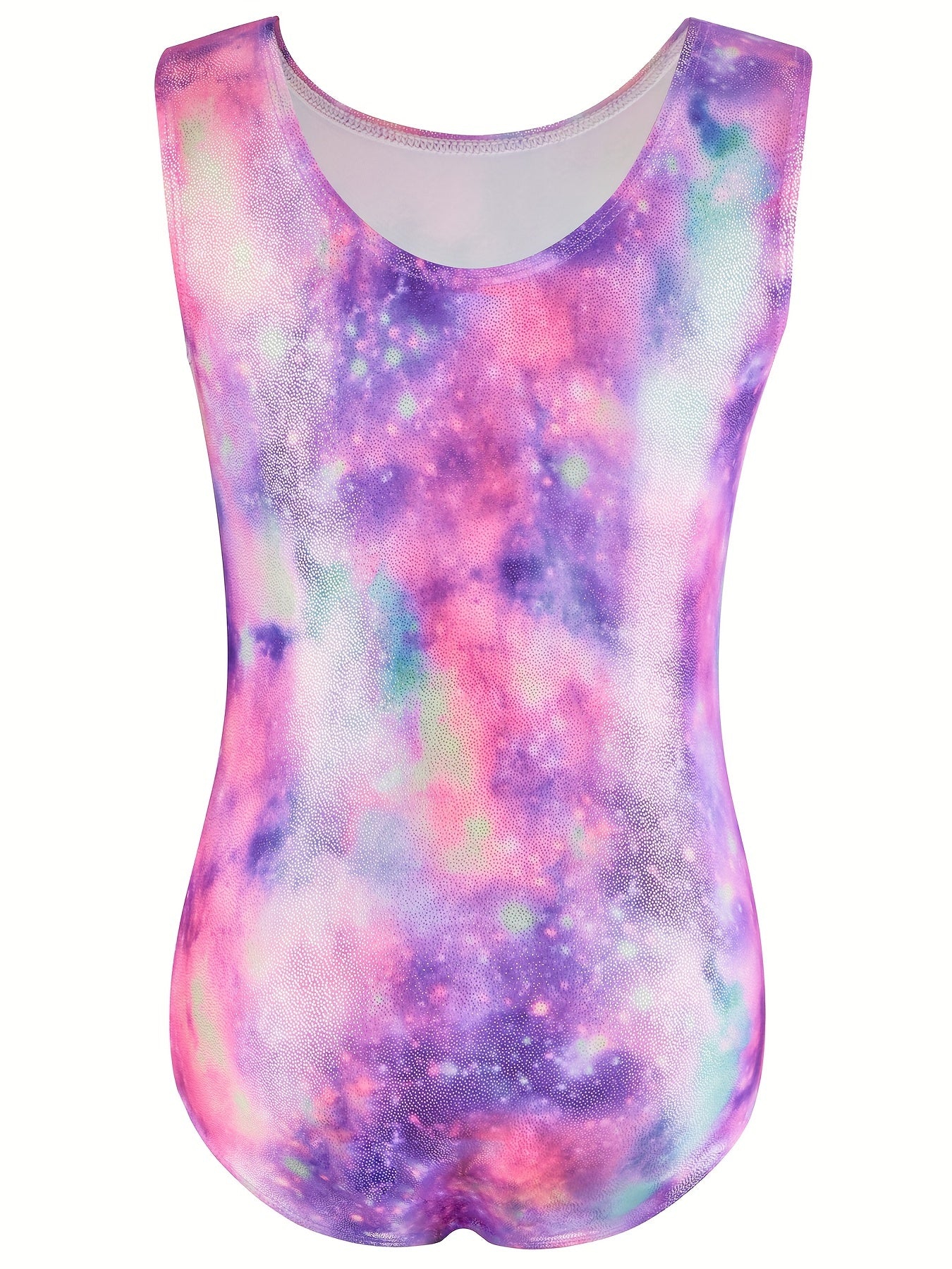 Stretchy Tie Dye Sleeveless Gymnastics Leotard Dance Suit