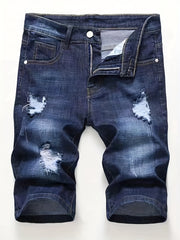 Men's Distressed Denim Shorts, Casual Street Style