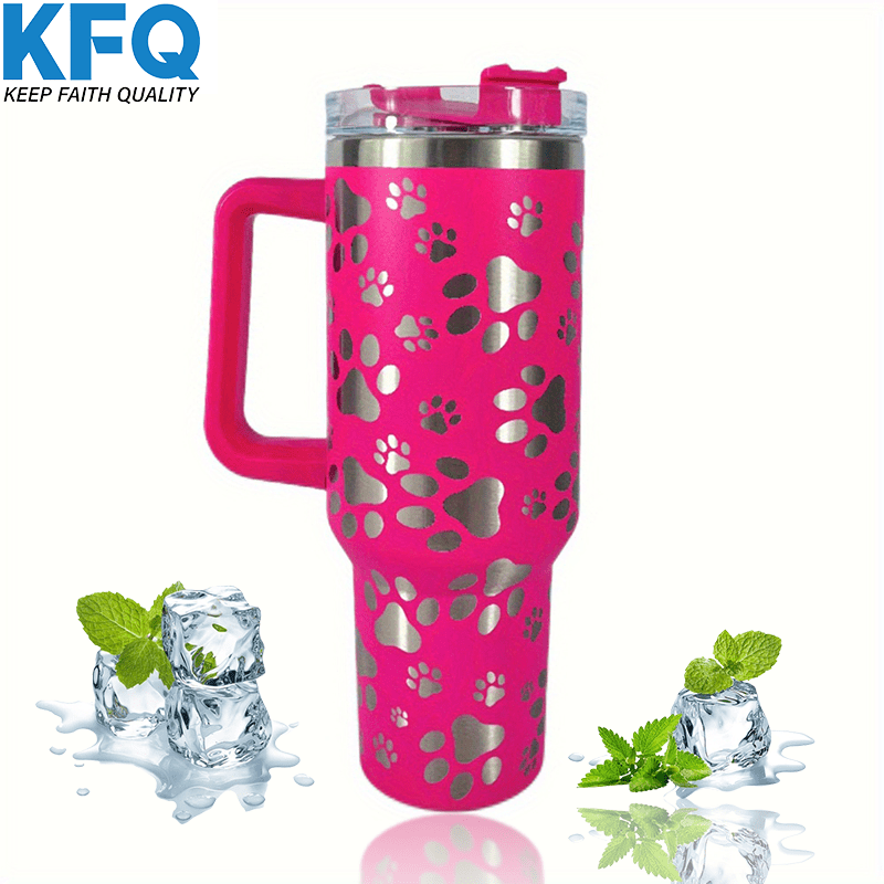 Laser Cat Claw 40oz Insulated Stainless Steel Water Bottle with Handle