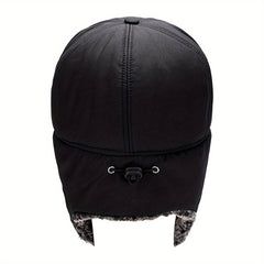 Winter Velvet Warm Hat Ear Protection Trapper Cap with Detachable Face Cover