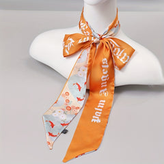 Animal & Flower Printed Neckerchief Long Skinny Scarf Headband Gift