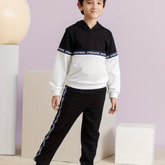 Boys 2pcs Letter Print Hoodie & Sweatpants Set Outdoor Spring And Autumn
