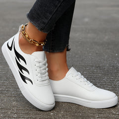 Women's Lightweight Lace-up Casual Flats Comfy Walking Shoes