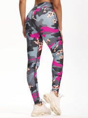 Camo High Waist Yoga Leggings Mesh Sports Fitness Leggings