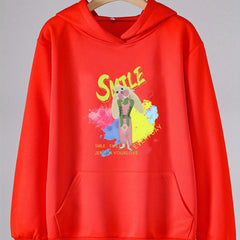 Girls Rabbit Pattern Hooded Sweatshirt For Spring And Autumn