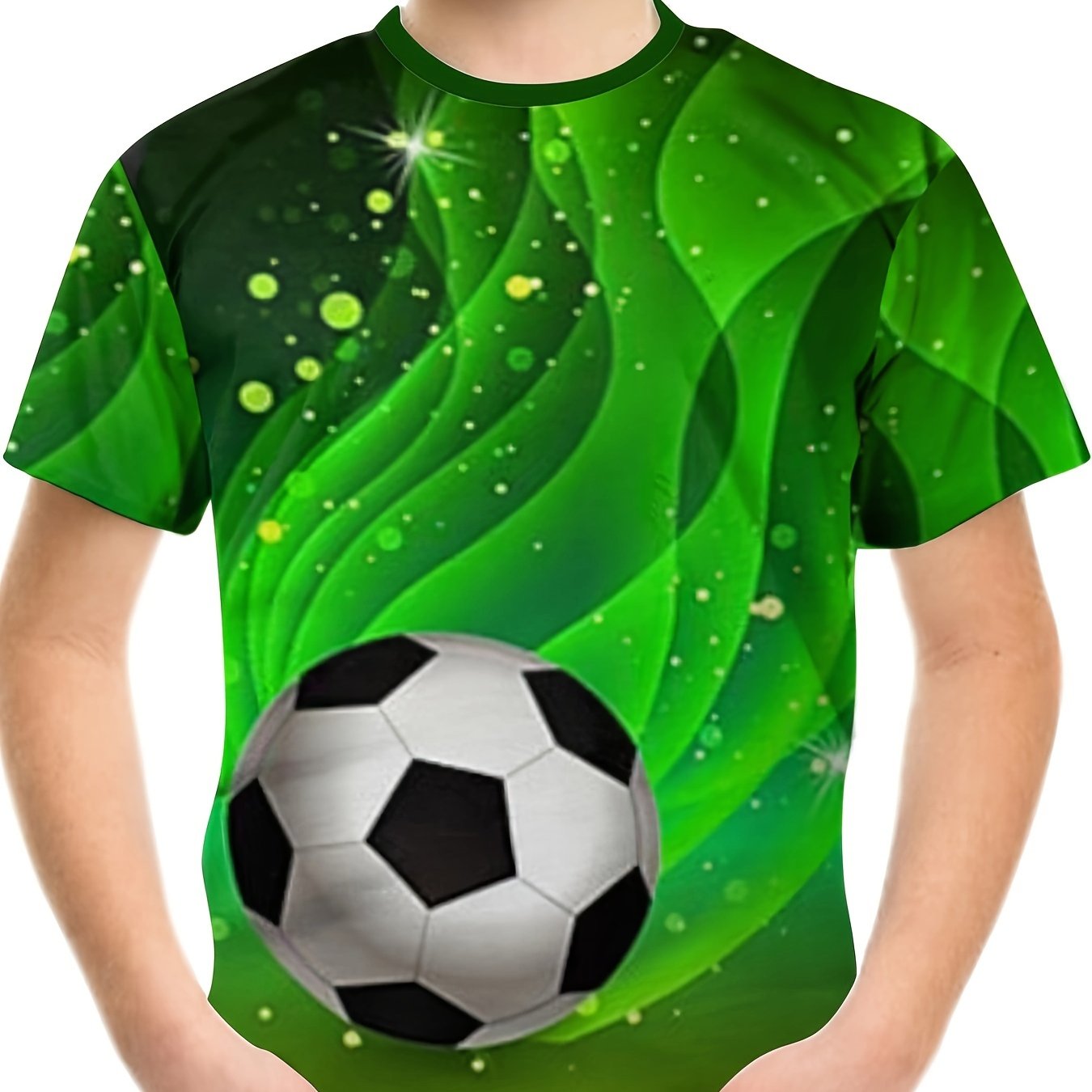 3D Print Boy's Soccer T-shirt Breathable Summer Top