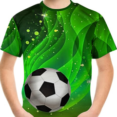 3D Print Boy's Soccer T-shirt Breathable Summer Top