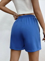 Drawstring Waist Shorts Casual Solid Shorts For Summer & Spring