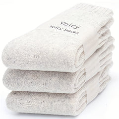 3 Pairs Solid Mid Tube Socks Women's Stockings
