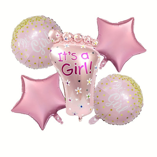 5pcs Boys Girls Feet Balloons Bottle Kids Birthday Party Gender Reveal Balloons