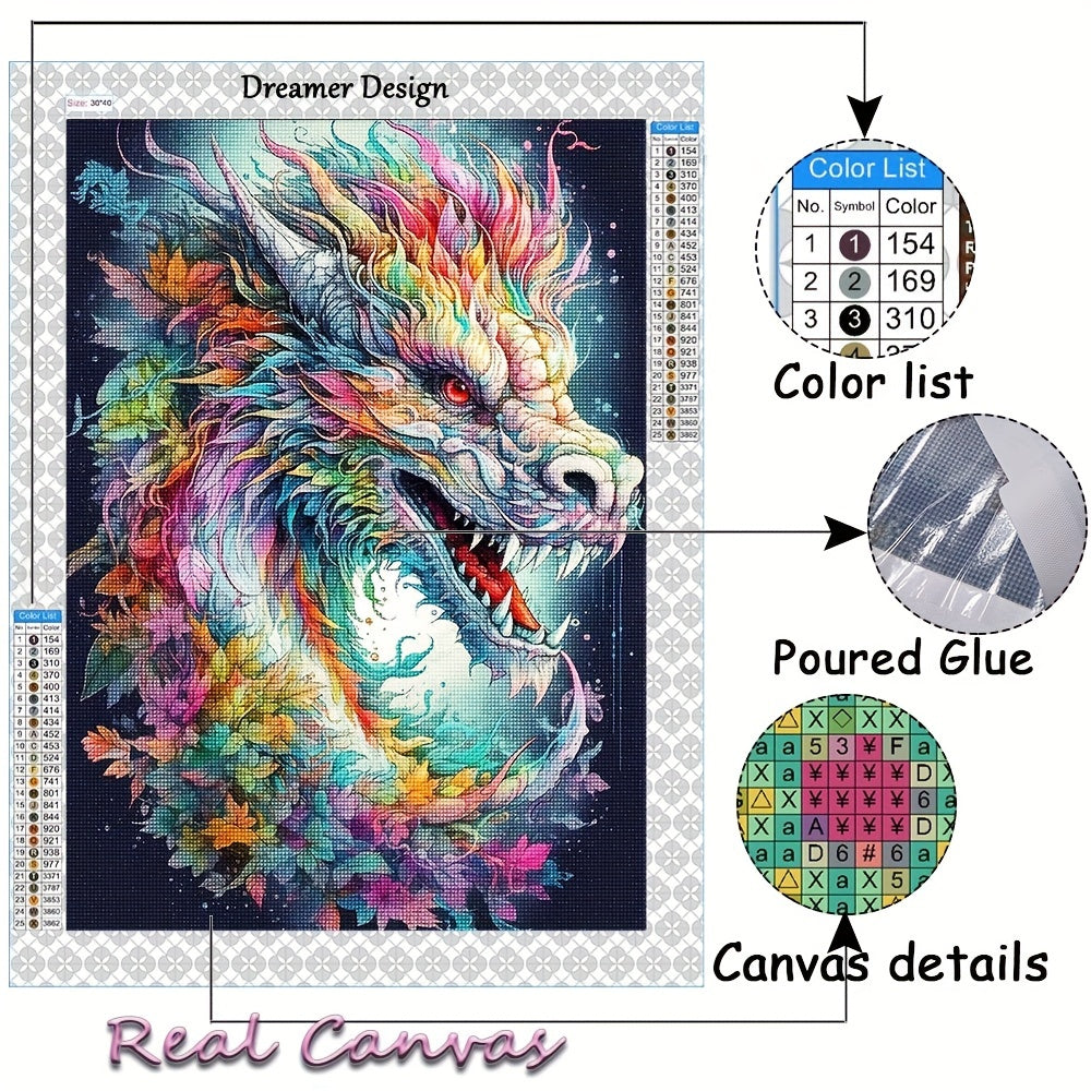 Dragon Diamond Painting Kit 5D DIY Cross Stitch Diamond Art