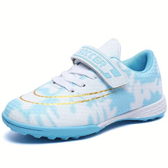 Boy's Turf Football Boots Velcro Closure Anti-skid TF Soccer Cleats