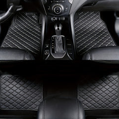 4pcs Waterproof Car Floor Mats Front & Rear Leather Car Carpet