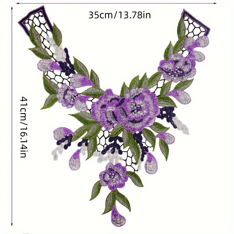 Water Soluble Lace Neckline Collar Lace Applique Patch