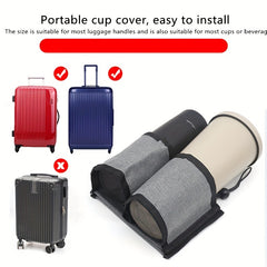 2PCS Luggage Cup Storage Bag, Travel Cup Holders Water Bottle Organizer