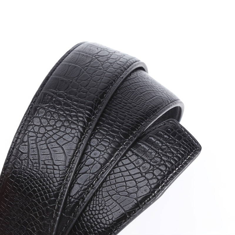 Men's Automatic Buckle Crocodile Pattern Cowhide Belt