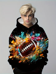 Anime Football Kid's Hoodie Unisex Pullover Casual Hooded Top