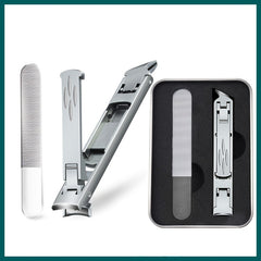 2pcs Nail Clipper Double Heads Large Opening Folding Manicure Set