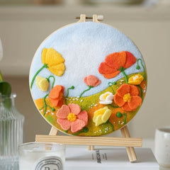DIY Wool Felting Painting Embroidery Frame Needle Wool Painting Picture 20x20cm