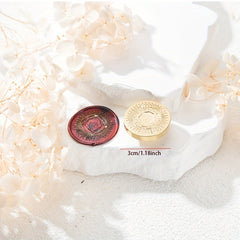 Fire Lacquer Brass Relief Seal with Magical Lion Head Pattern
