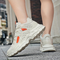 Men's Faux Leather Chunky Sneakers For Gym