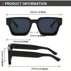 Large Square Frame Sunglasses Gradient Lens Wide Temple UV400