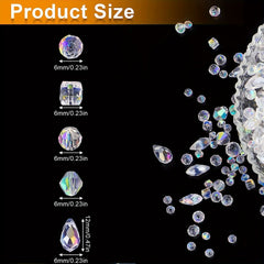 200Pcs Glass Beads Set Assorted Crystal Beads For Jewelry Making