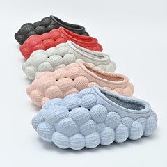 Unisex Massage Bubble Slides With Faux Fur