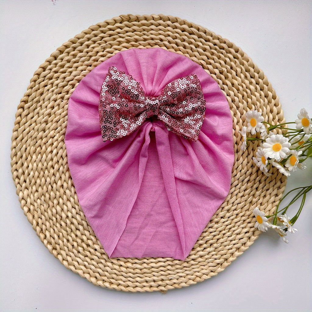 Soft Elastic Baby Girls Bowknot Turban Headband