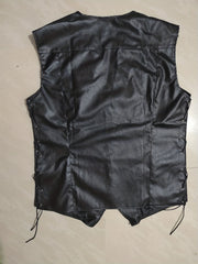 Men's Vintage Style Faux Leather Vest V-Neck Spring Fall