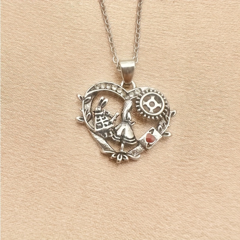 Vintage Rabbit Poker Girl Necklace - Holiday Gift