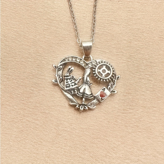 Vintage Rabbit Poker Girl Necklace - Holiday Gift