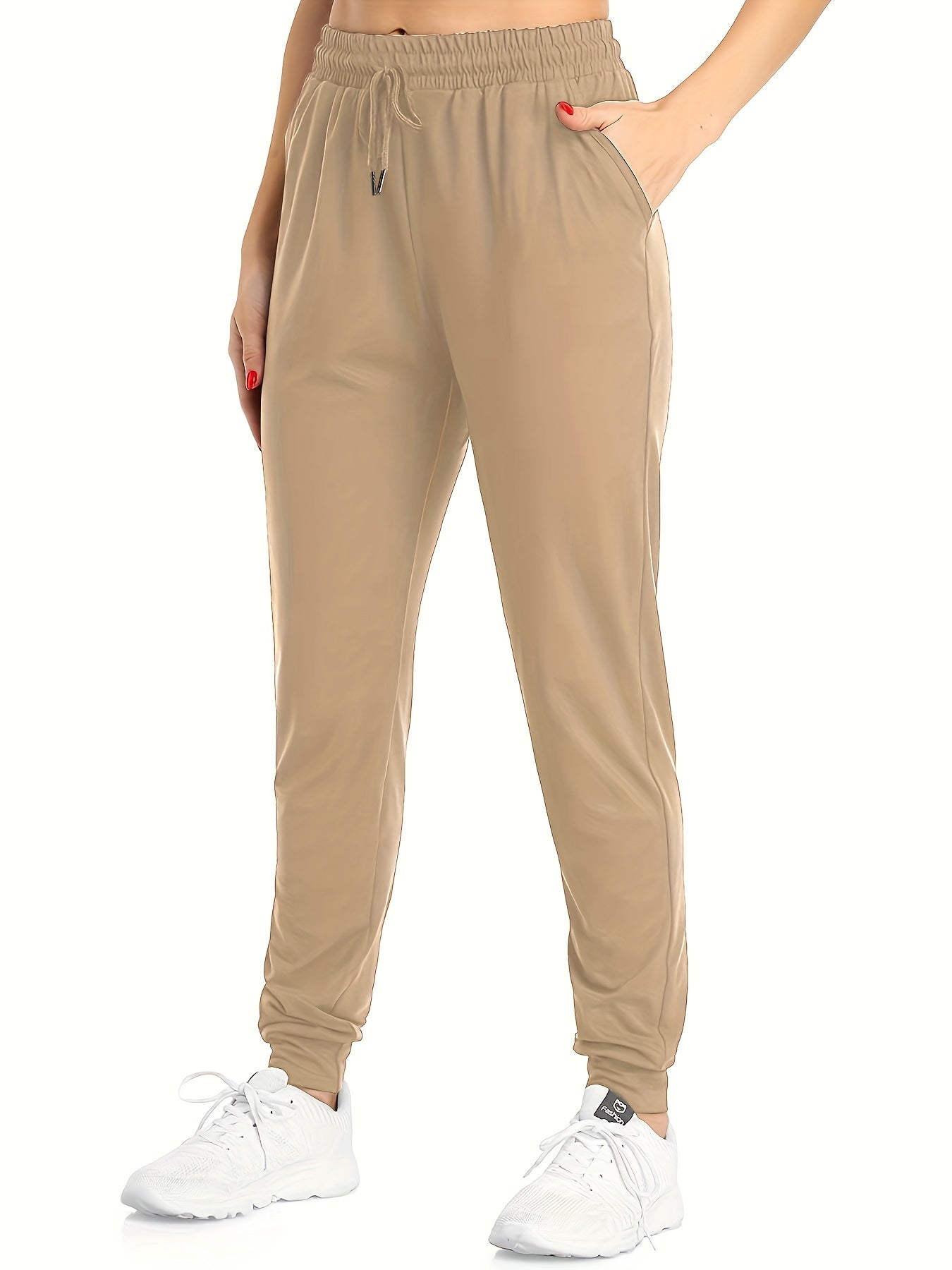 Solid Drawstring Joggers - Women's Casual Pants