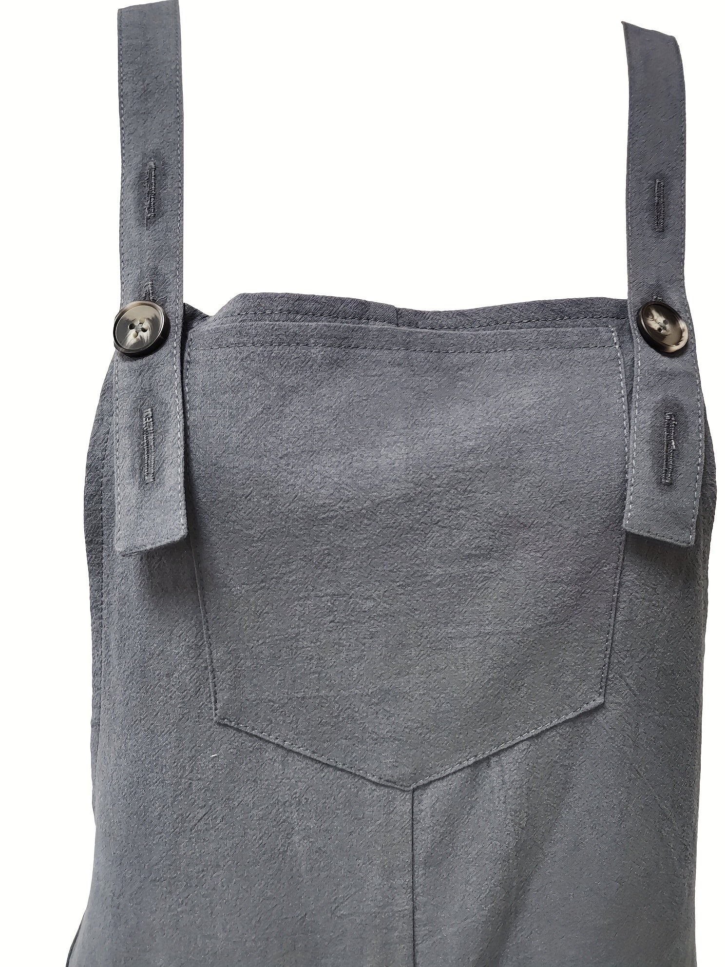 Casual Jumpsuit Women's Plus Solid Button Detail Pocket Patched Overal