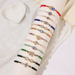 12pcs Girls Teen Evil Eye Adjustable Bracelet for Gift Party
