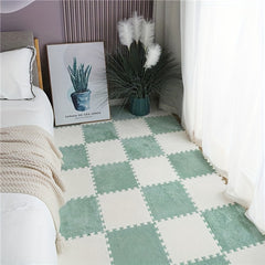 12pc Plush Interlocking Foam Tile Puzzle Floor Mats Full Household Rug