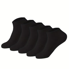5 Pairs Men's Casual Sports Socks - Sweat Absorption, Odor Resistance