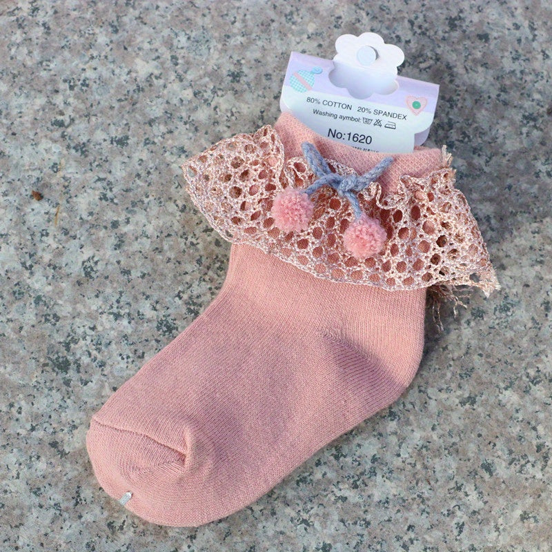 Lace Trim Ankle Socks for Infant Toddler